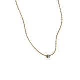 Emerald lab-grown diamond solitaire chain necklace, 0.50ct in 18K recycled yellow gold.