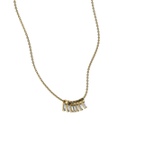 Tapered baguette lab-grown diamond multi-stone chain necklace, 0.84ct in 18K recycled yellow gold