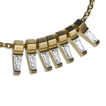 Tapered baguette lab-grown diamond multi-stone chain necklace, 0.84ct in 18K recycled yellow gold