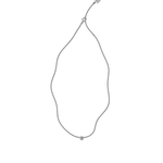 Emerald lab-grown diamond solitaire chain necklace, 0.50ct in 18K recycled white gold