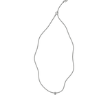 Emerald lab-grown diamond solitaire chain necklace, 0.50ct in 18K recycled white gold