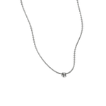 Emerald lab-grown diamond solitaire chain necklace, 0.50ct in 18K recycled white gold