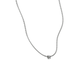 Emerald lab-grown diamond solitaire chain necklace, 0.50ct in 18K recycled white gold