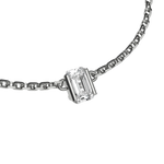 Emerald lab-grown diamond solitaire chain necklace, 0.50ct in 18K recycled white gold