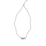 Tapered baguette lab-grown diamond multi-stone chain necklace, 0.84ct in 18K recycled white gold