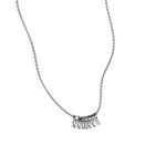 Tapered baguette lab-grown diamond multi-stone chain necklace, 0.84ct in 18K recycled white gold