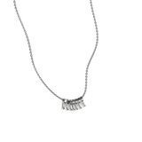 Tapered baguette lab-grown diamond multi-stone chain necklace, 0.84ct in 18K recycled white gold
