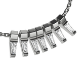 Tapered baguette lab-grown diamond multi-stone chain necklace, 0.84ct in 18K recycled white gold