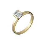 Emerald cut lab-grown diamond solitaire ring 1.00ct in 18K recycled yellow gold