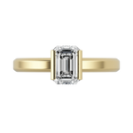 Emerald cut lab-grown diamond solitaire ring 1.00ct in 18K recycled yellow gold