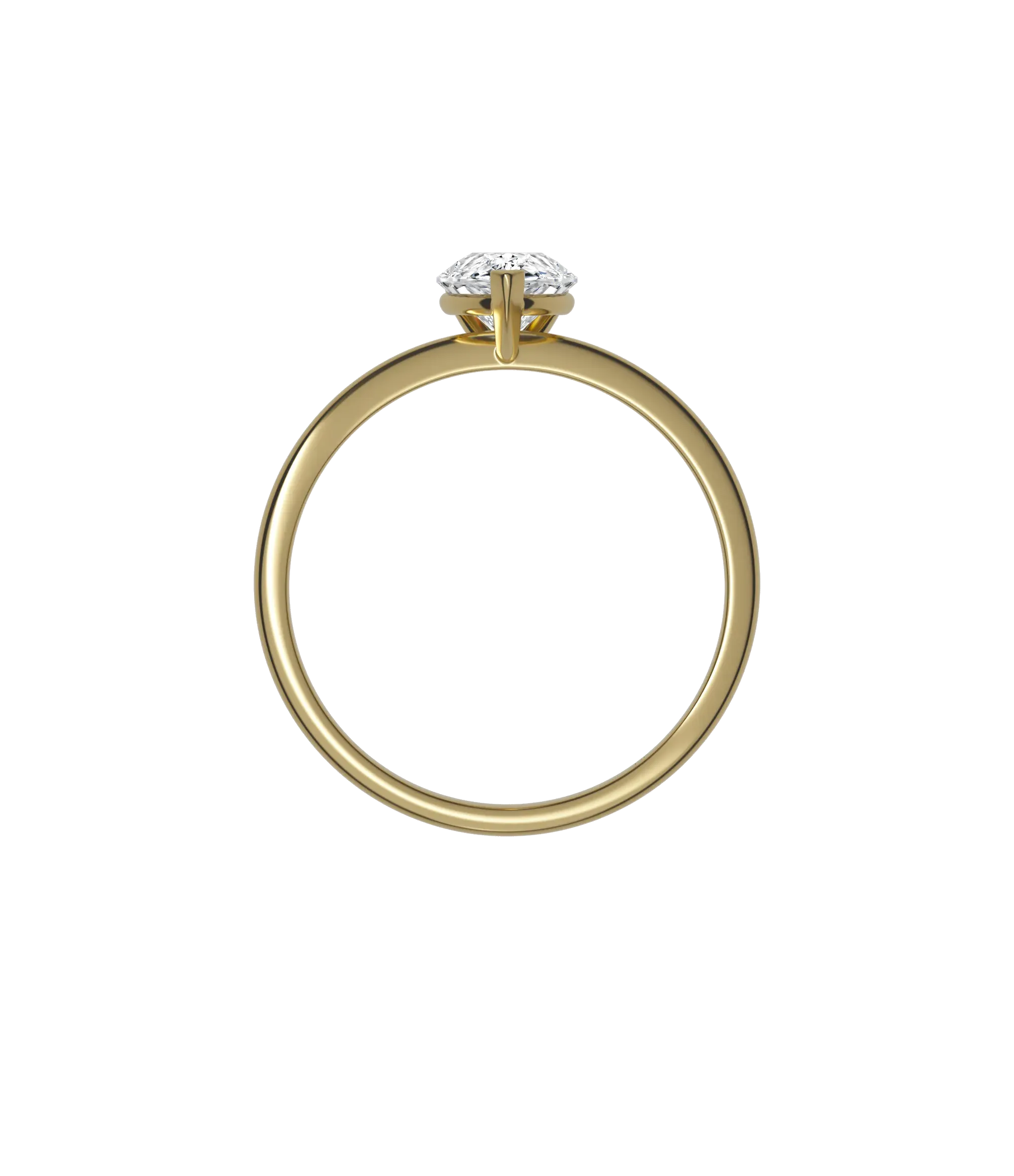 Pear cut certified lab-grown diamond solitaire ring 1.00ct in 18K recycled yellow gold