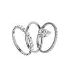 Pear cut certified lab-grown diamond solitaire ring 1.00ct in 18K recycled white gold