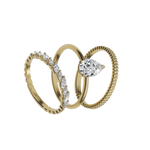 Pear cut certified lab-grown diamond solitaire ring 1.00ct in 18K recycled yellow gold