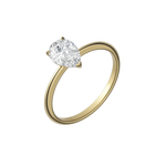 Pear cut certified lab-grown diamond solitaire ring 1.00ct in 18K recycled yellow gold