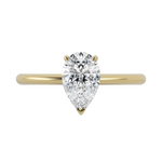 Pear cut certified lab-grown diamond solitaire ring 1.00ct in 18K recycled yellow gold