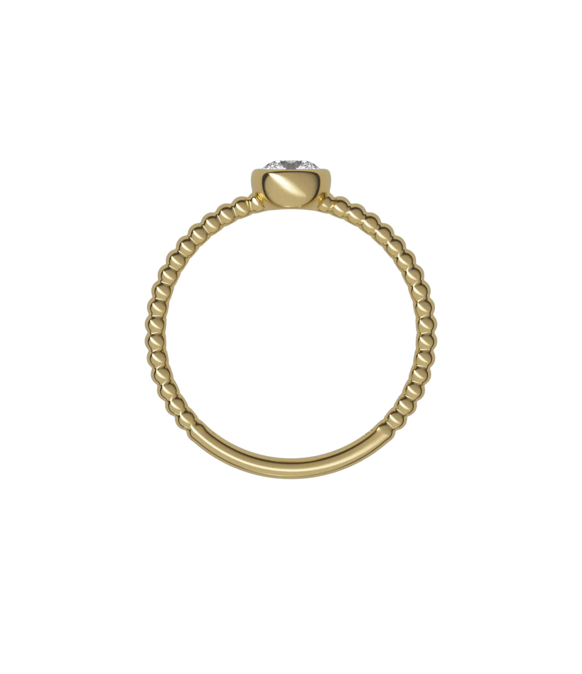 Round brilliant lab-grown diamond textured solitaire ring 0.30ct in 18K recycled yellow gold
