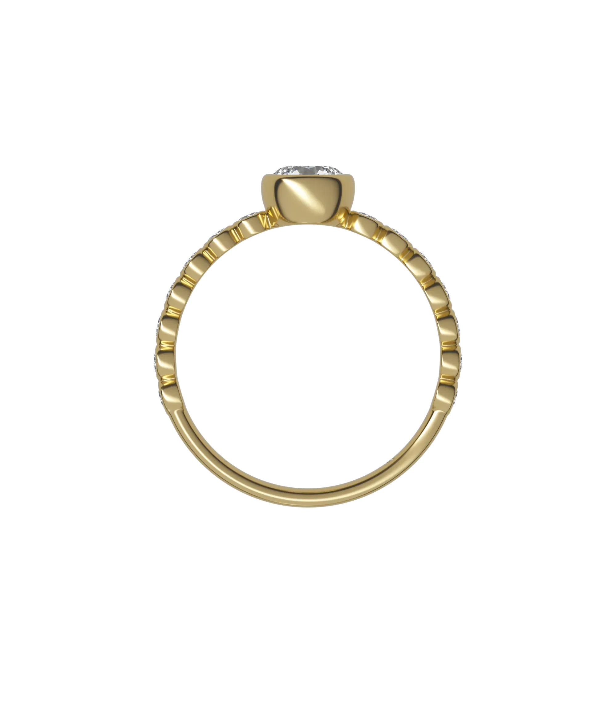 Round brilliant lab-grown diamond bezel embellished ring 0.78ct in 18K recycled yellow gold