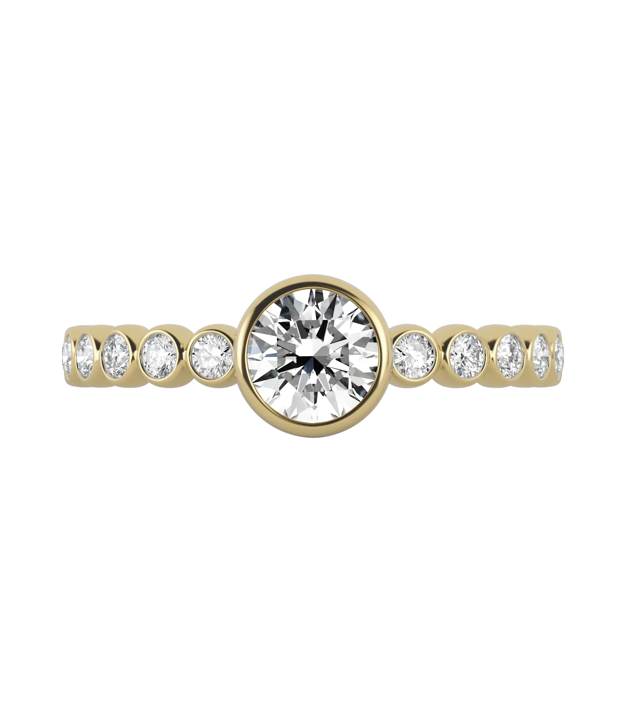 Round brilliant lab-grown diamond bezel embellished ring 0.78ct in 18K recycled yellow gold