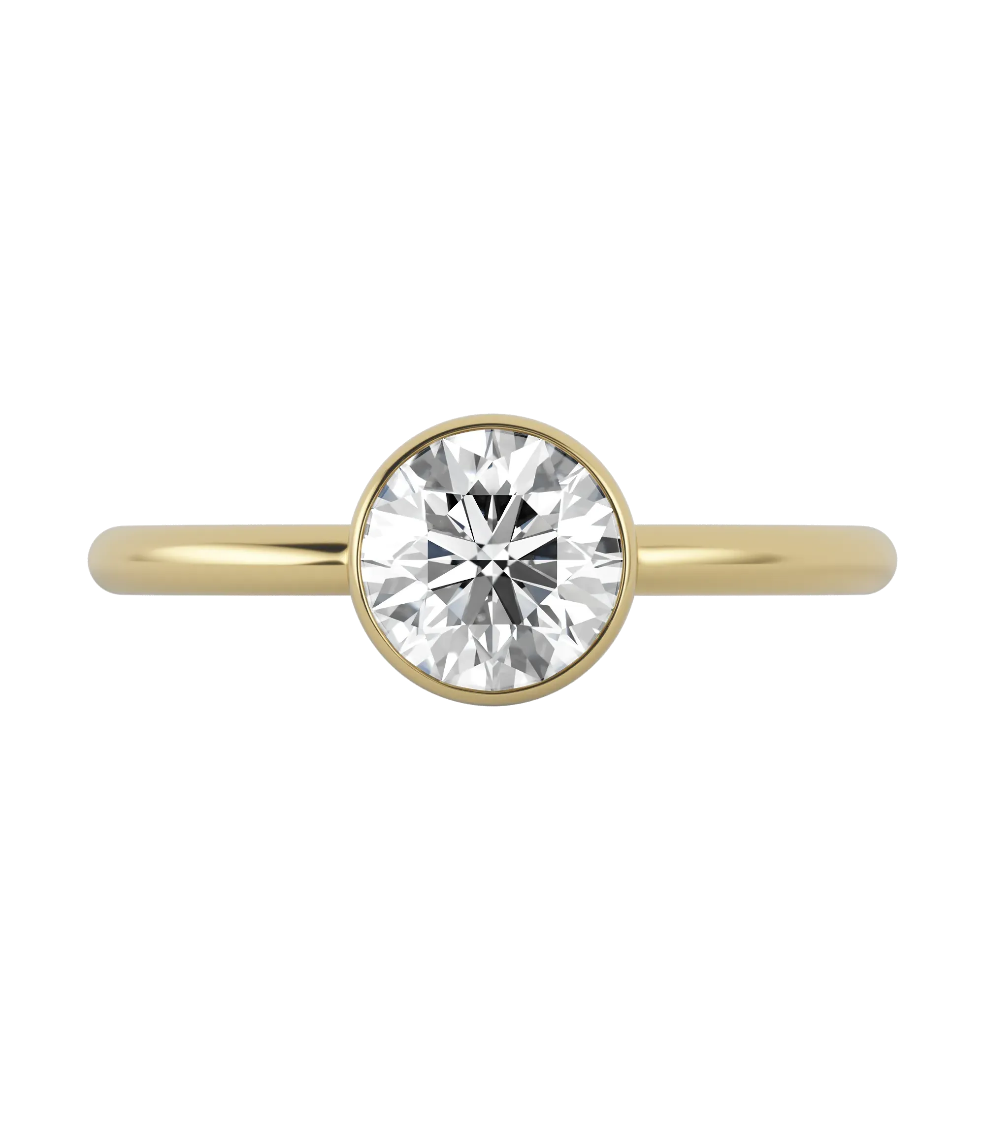 Round brilliant lab-grown diamond solitaire ring 1.00ct in 18K recycled yellow gold