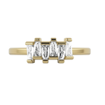 Tapered baguette lab-grown diamond multi-stone ring 0.48ct in 18K recycled yellow gold