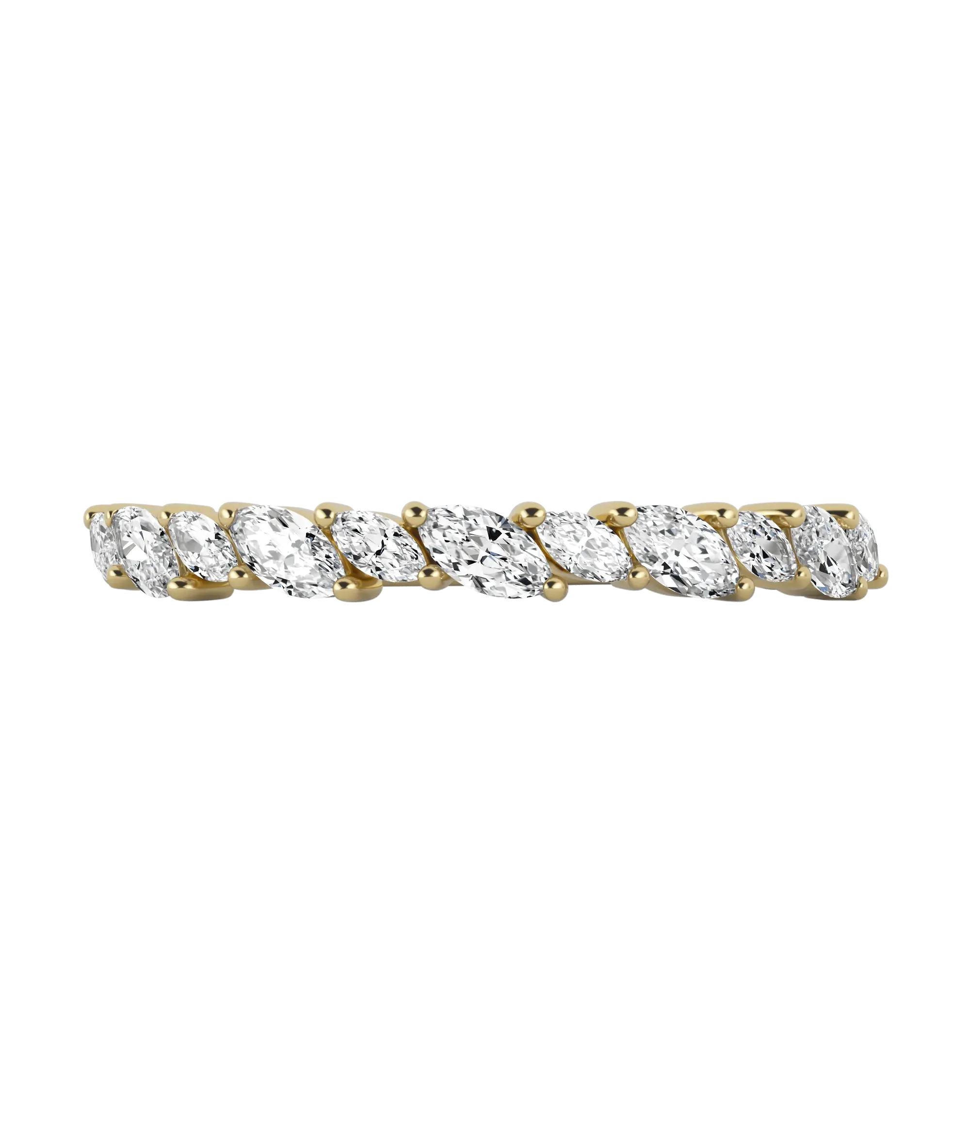 Marquise lab-grown diamond half eternity ring 0.48ct in 18K recycled yellow gold