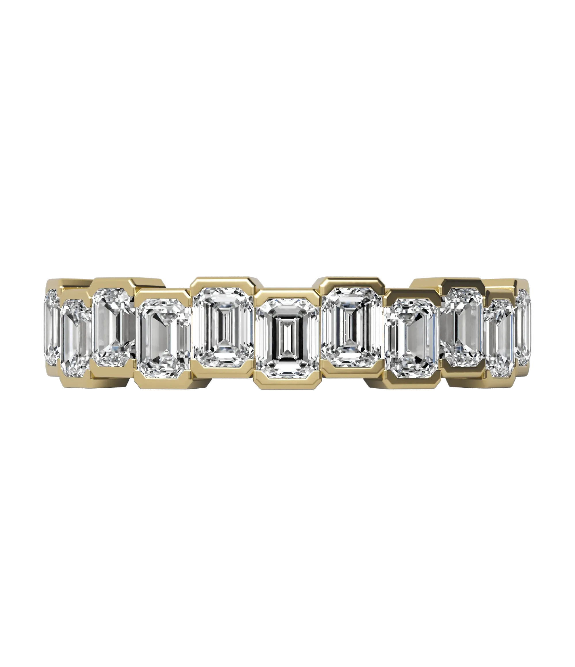 Emerald cut lab-grown diamond multi-stone ring 1.65ct in 18K recycled yellow gold