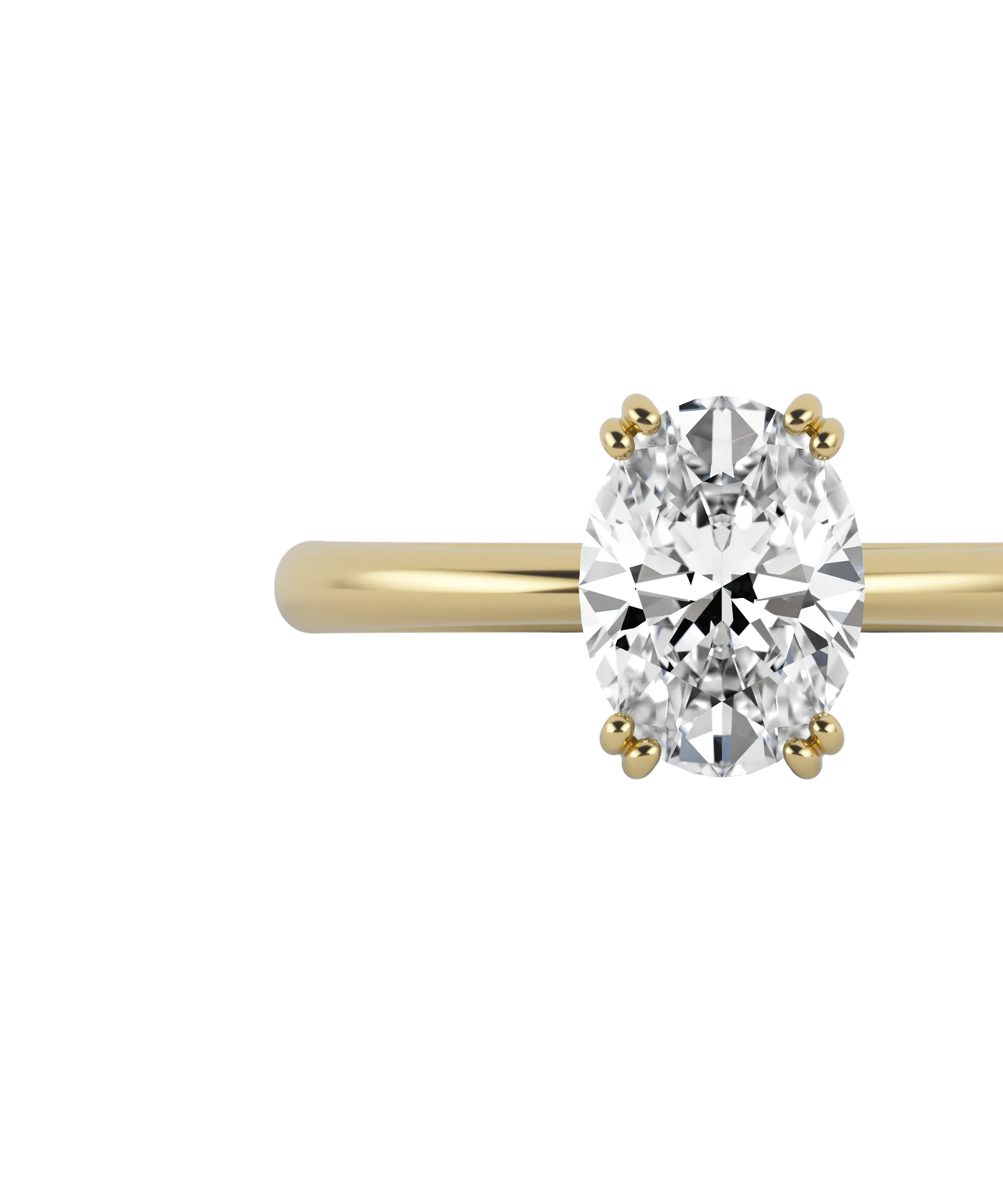 Oval cut certified lab-grown diamond solitaire ring 1.00ct in 18K recycled yellow gold
