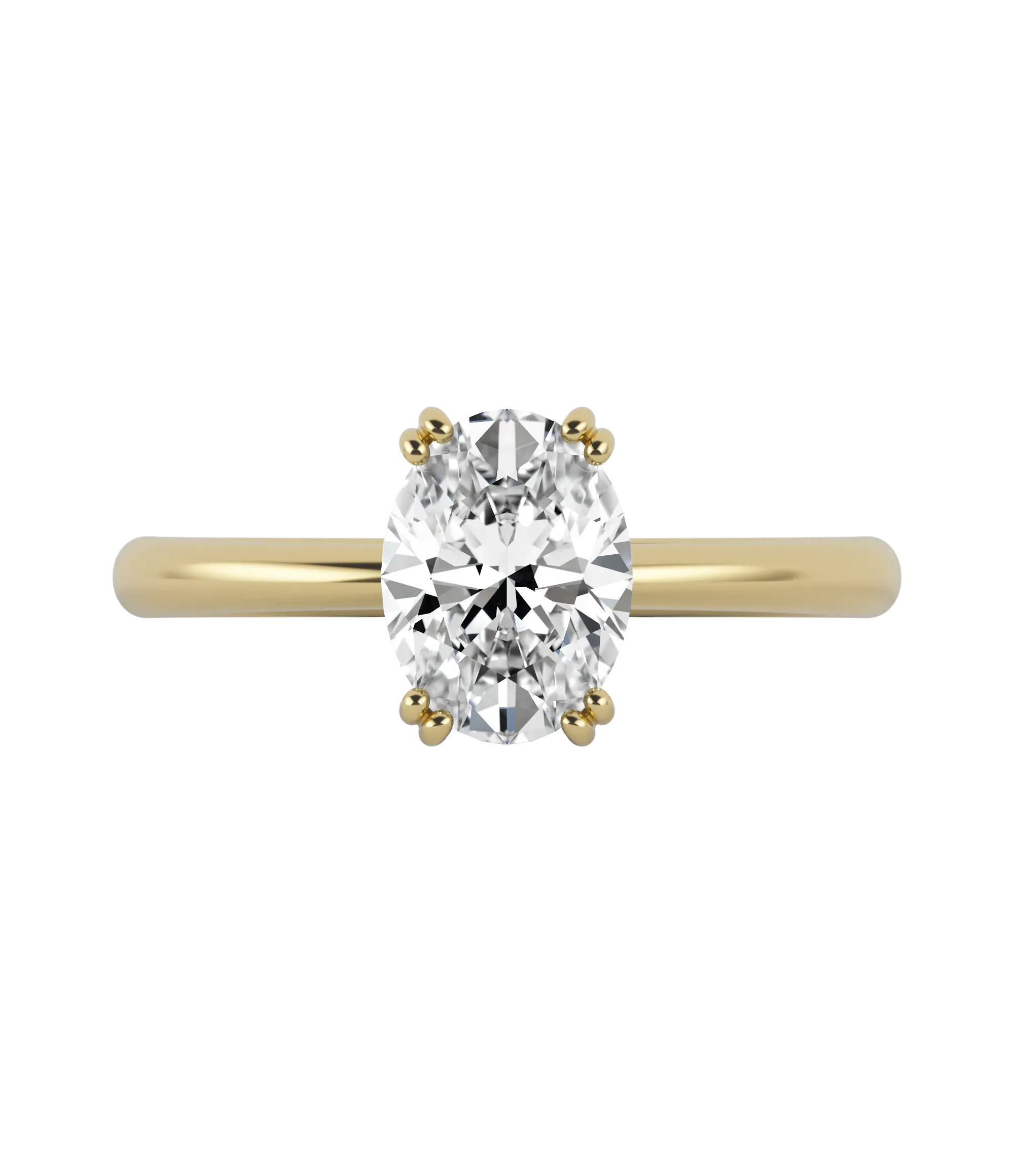 Oval cut certified lab-grown diamond solitaire ring 1.00ct in 18K recycled yellow gold