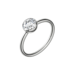 Round brilliant lab-grown diamond solitaire ring 1.00ct in 18K recycled white gold