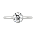 Round brilliant lab-grown diamond solitaire ring 1.00ct in 18K recycled white gold
