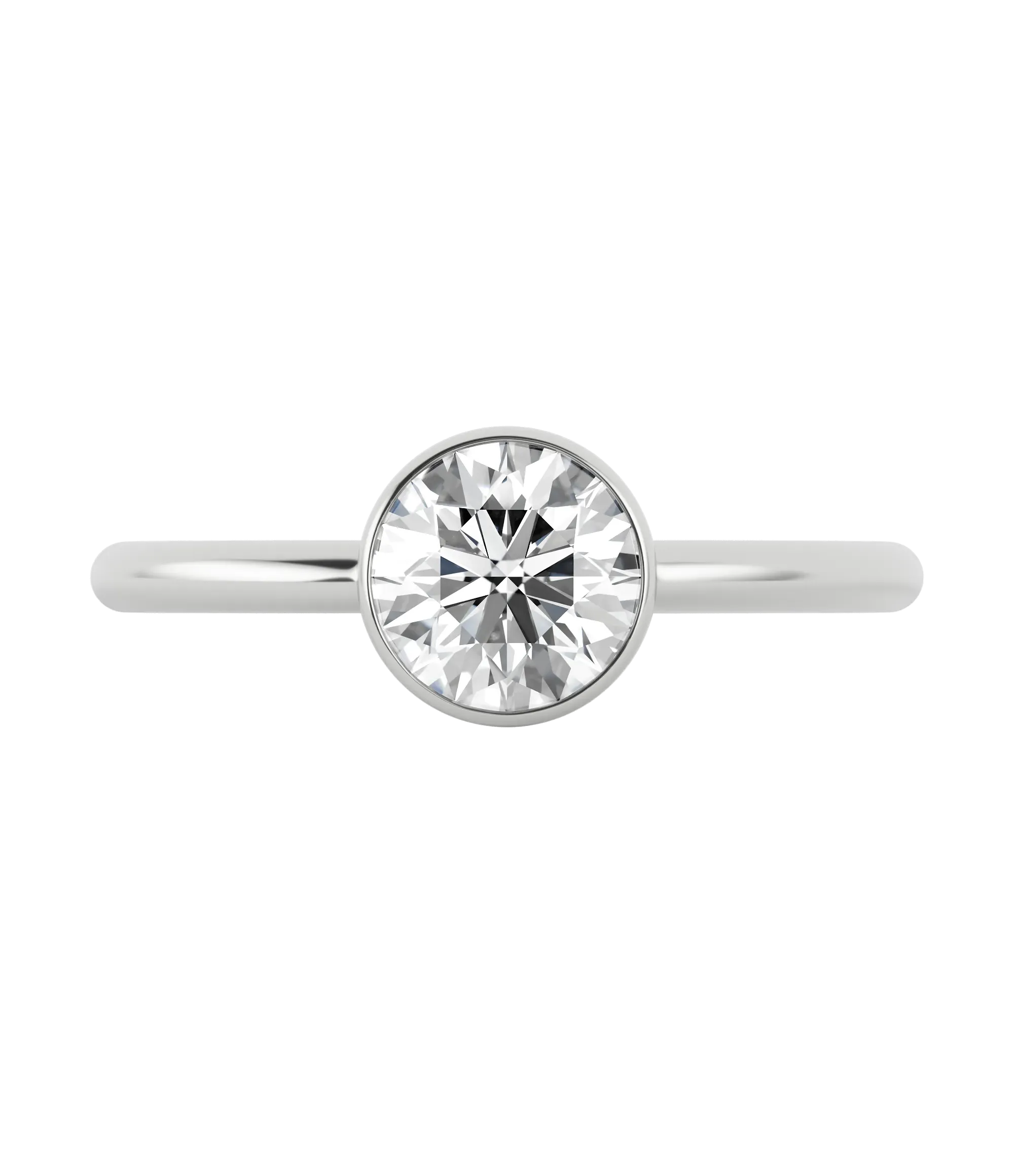 Round brilliant lab-grown diamond solitaire ring 1.00ct in 18K recycled white gold