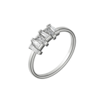 Tapered baguette lab-grown diamond multi-stone ring 0.48ct in 18K recycled white gold