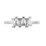 Tapered baguette lab-grown diamond multi-stone ring 0.48ct in 18K recycled white gold
