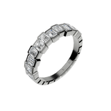Emerald cut lab-grown diamond multi-stone ring 1.65ct in 18K recycled white gold