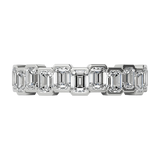 Emerald cut lab-grown diamond multi-stone ring 1.65ct in 18K recycled white gold